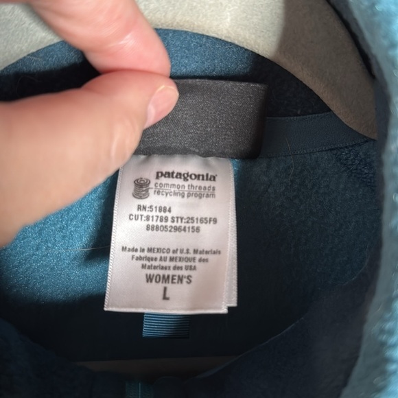 Patagonia Synchilla Turquoise Blue Fleece Vest Size Large Full Zip - Picture 8 of 10
